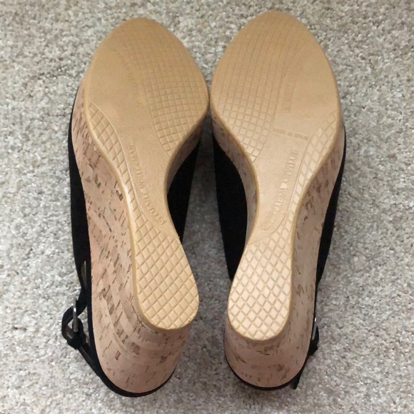 Stuart Weitzman Wedge Sandals. 6. Black. New! - Picture 5 of 7